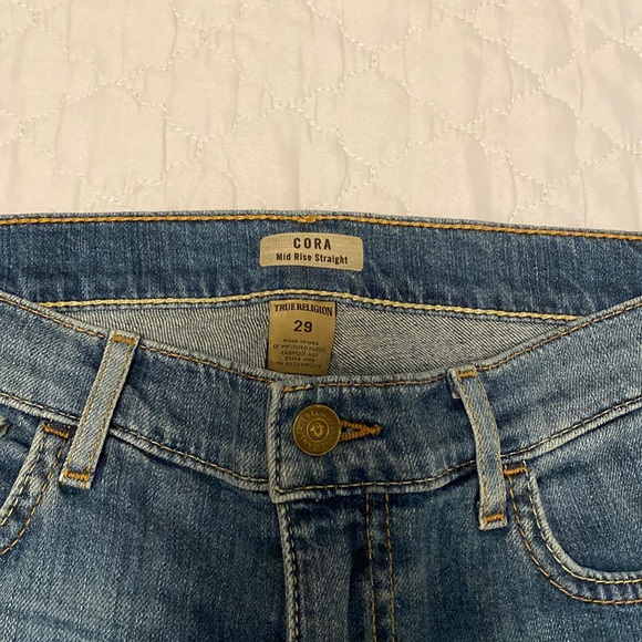 True Religion Mid Rise Straight Jeans - Picture 2 of 3